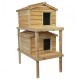 Double Decker Wooden Cat House for Multiple Cats for Winter & Summer