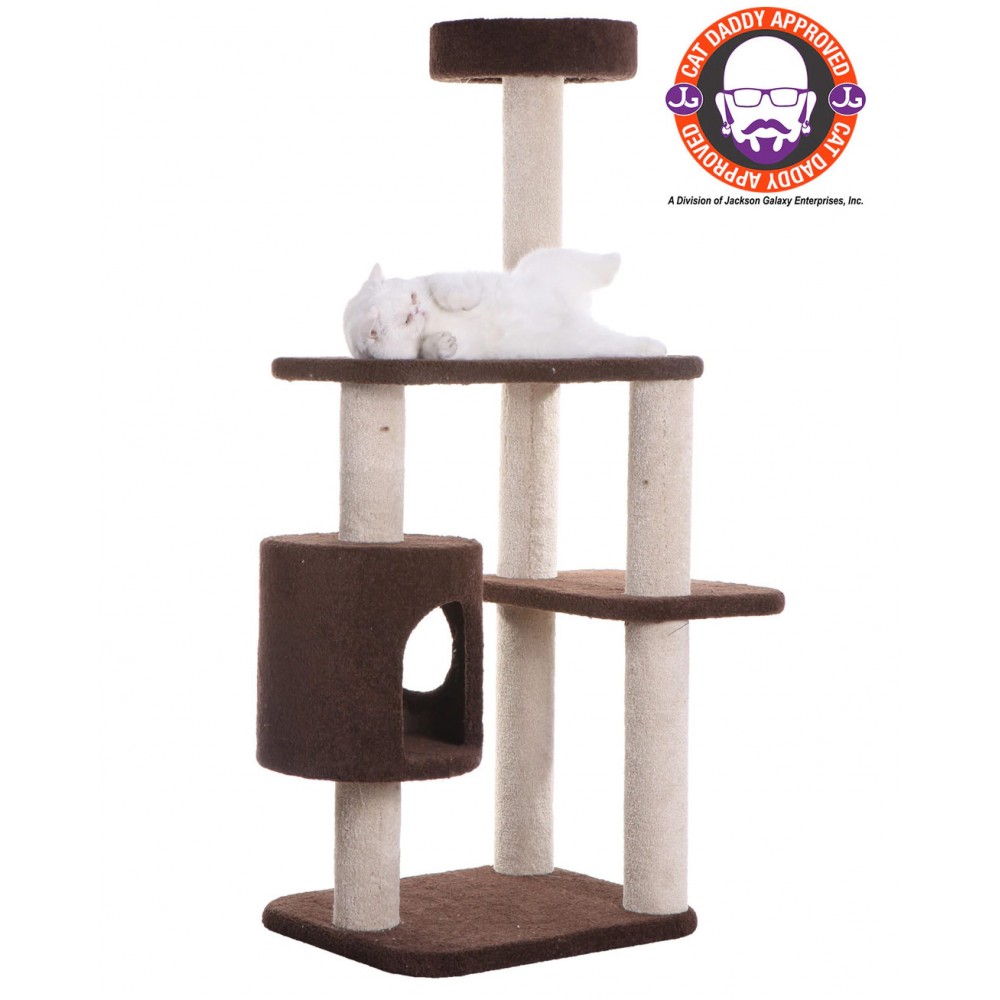 Climbing Carpet Cat Tower with Condo & Perch