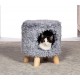 Kitty inside the cat box furniture