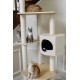 Some cats on perches of tower