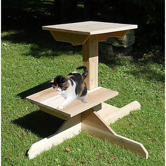 2 Tier Cedar Cat Furniture for Outdoor Cats