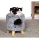Cat box in gray on wooden legs