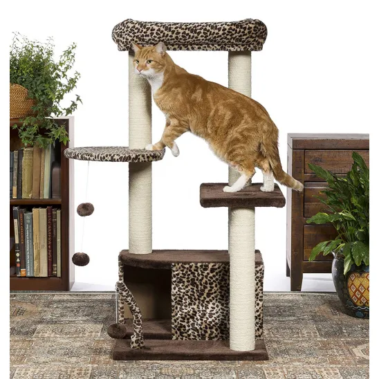 Leopard Jute Rope Cat Tree