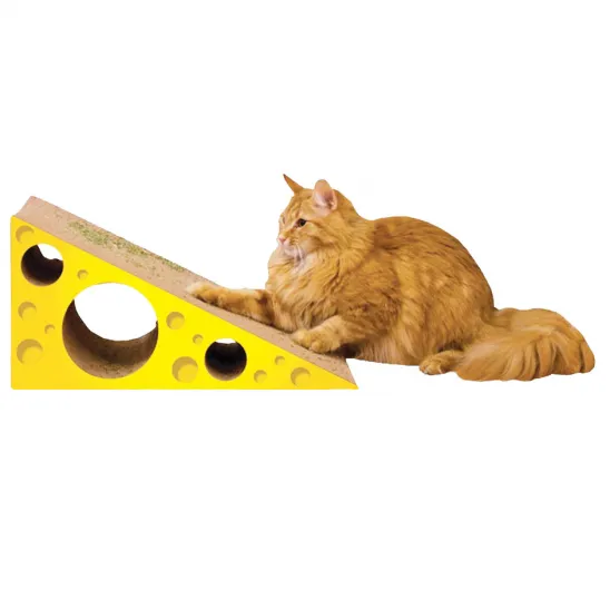 Large Cheese Angled Cat Scratching Board