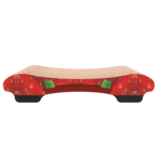 Christmas cat scratch bed in Red