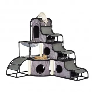Multi-level Fabric Climbing Cat Tower