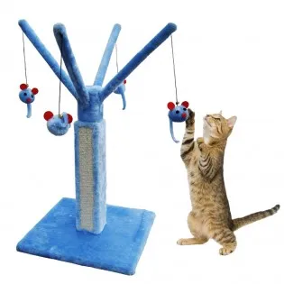 Plush/Sisal Cat Post with Mouse Toys