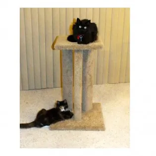 USA Triple Carpet/Sisal Scratching Post with Perch for Large Cats