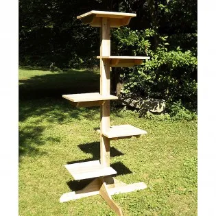 5-Tier Real Wood Cat Tower for Outdoor Cats