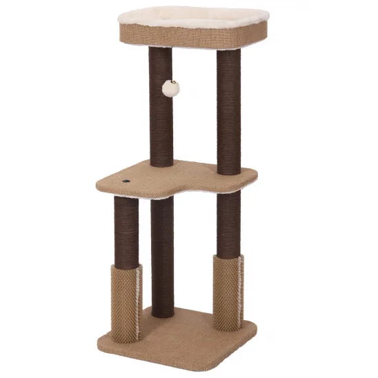 Kitty tree with large bed on top