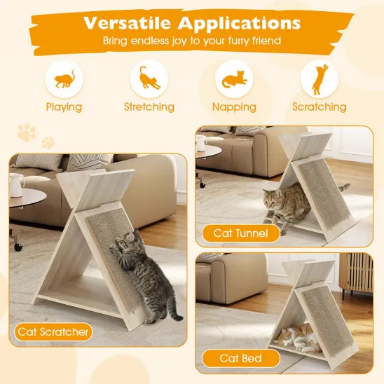 3-in-1 cat scratcher that can be used as a bed and play tunnel