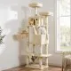 Beige cat activity center for multiple indoor cats