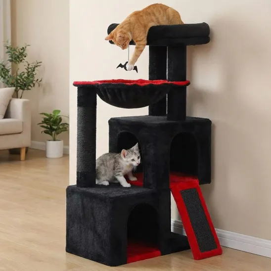 Black cat condo for senior cats