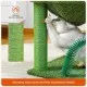 Green scratching posts with sisal rope