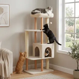 Cat Activity Center with Play House for Large Indoor Cats