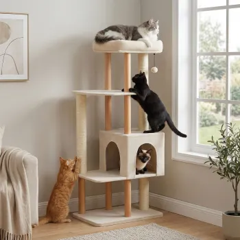 Cat Activity Center with Play House for Large Indoor Cats