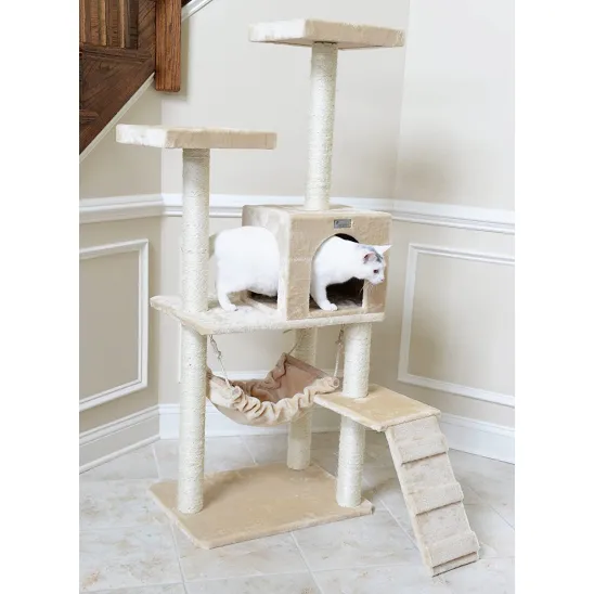 Cat Furniture with Hammock, Ladder & Hideaway
