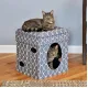 Single Story Cat Condo with Cushioned Bed Topper