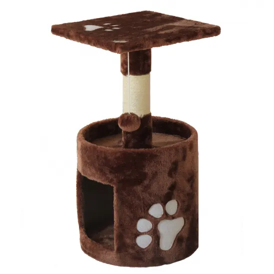 Plush Cat House Furniture with Perch and Dangling Ball