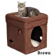 Brown cat ottoman bed