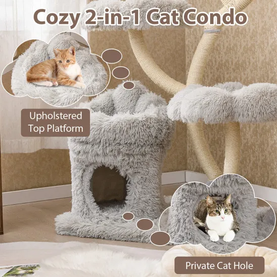 Cat condo with upholstered top