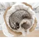 Rattan basket with soft plush cushion