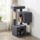 Dark gray cat furniture with two large condos