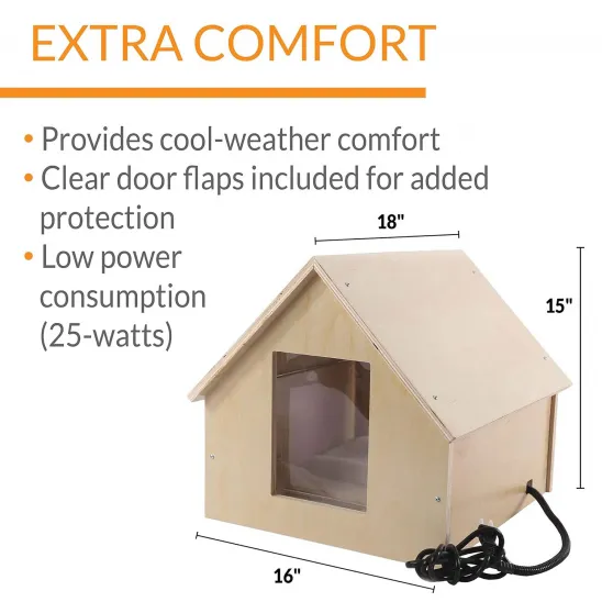 Small house for outdoor kitties with heating pad