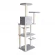 Gray cat tree back view