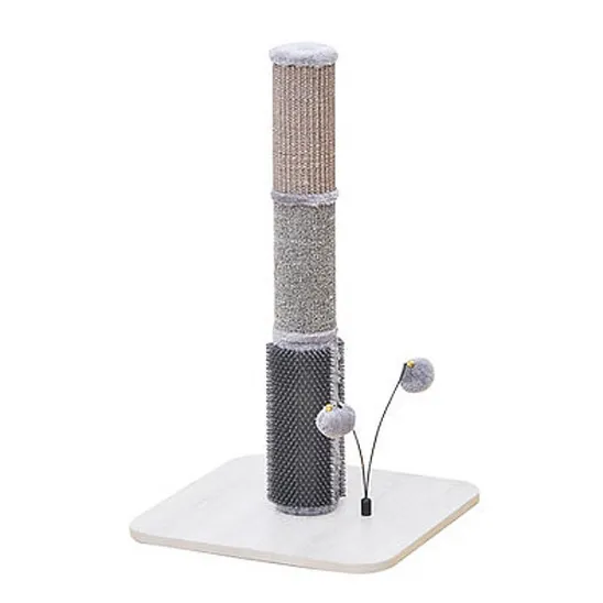 Sisal/carpet cat scratching post with hanging balls