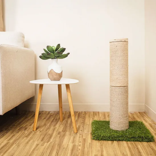 28-inch Tall Sisal Cat Scratching Pole on Turf Base