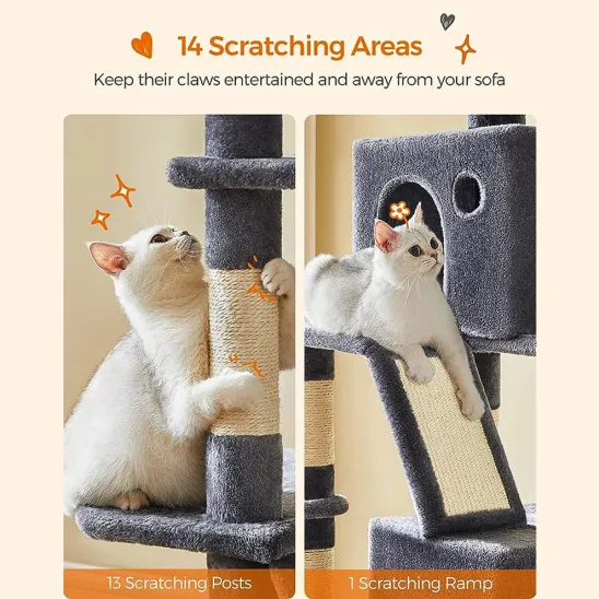 13 scratching posts with sisal rope and one scratch board