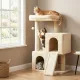 Mini Cat Tower for Senior Cats with Two Condos