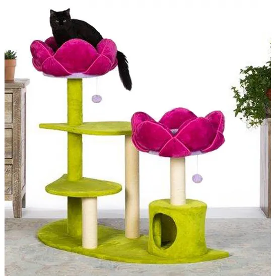 Cat on top flower bed