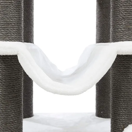 Plush cat hammock & sisal scratching posts