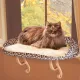 Window Seat for Large Cats with Leopard Print Bolster