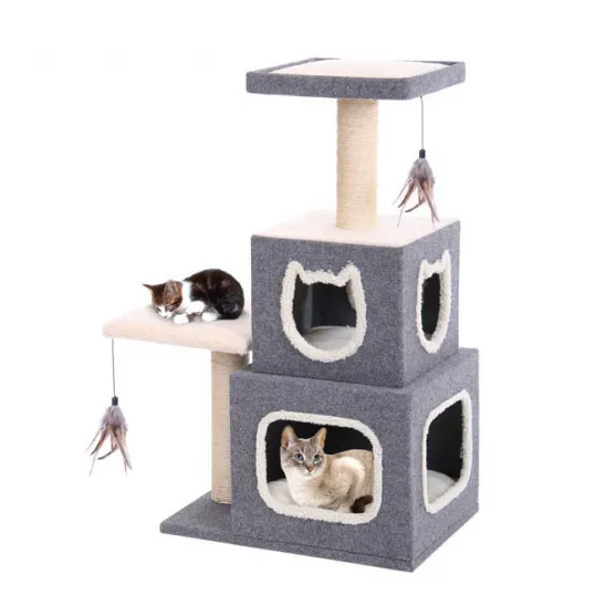 Modern cat condo with large cubes