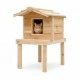 Elevated House for Outdoor Cats with Platform & Extended Roof