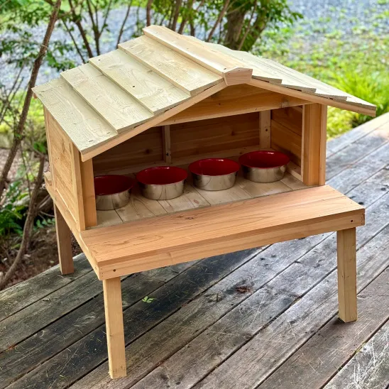 Elevated Outdoor Cat Food Station for Multiple Feral/Stray Kitties