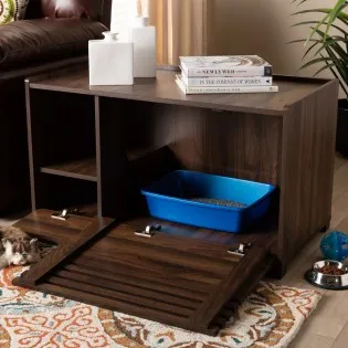 Enclosed Furniture for Cat Litter Box with Storage