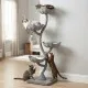 Fancy 4-tier cat tree for big cats in Gray