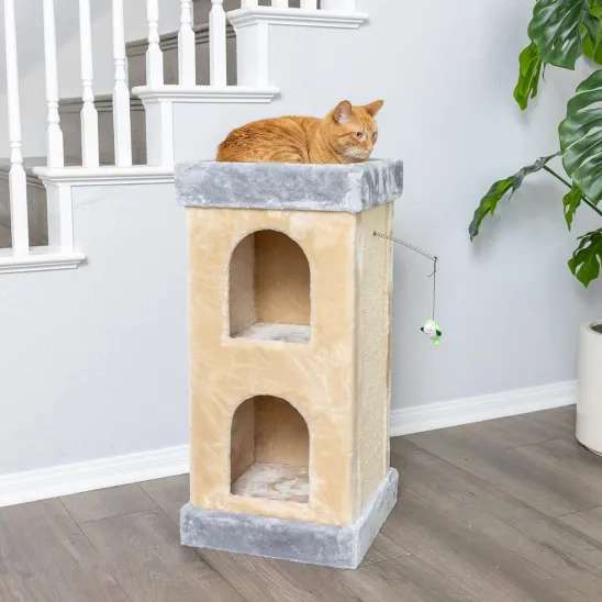 Two Story Cat Hideaway with Toy