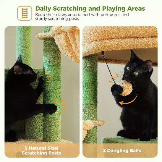 Five cat scratching post with sisal rope
