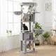 Gray cat tree with two condos
