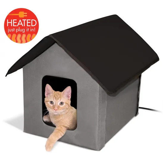 Polyester Condo with Heating Pad for Outside-living Cats