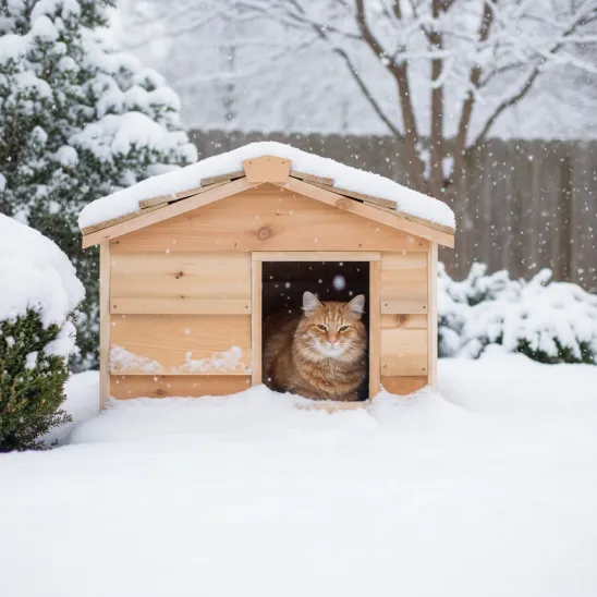 Keeps outdoor cats warm during the winter