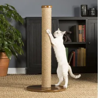 32" Tall Stylish Round Cat Scratching Post for Large Cats