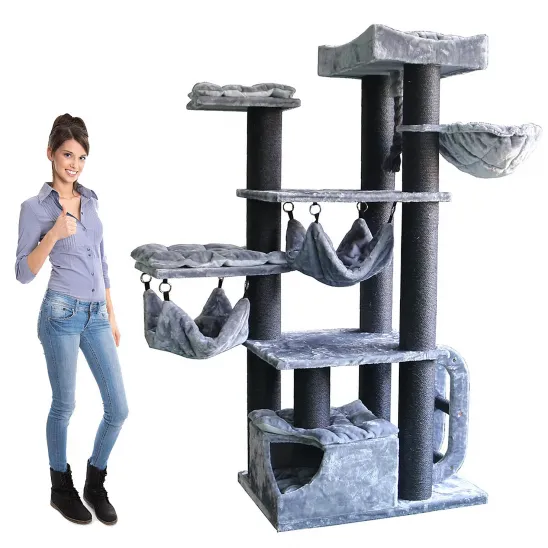 Luxury cat tower for large cats in Gray