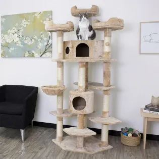 Heavy Duty Cat Tower for Multiple Cats with Padded Perches