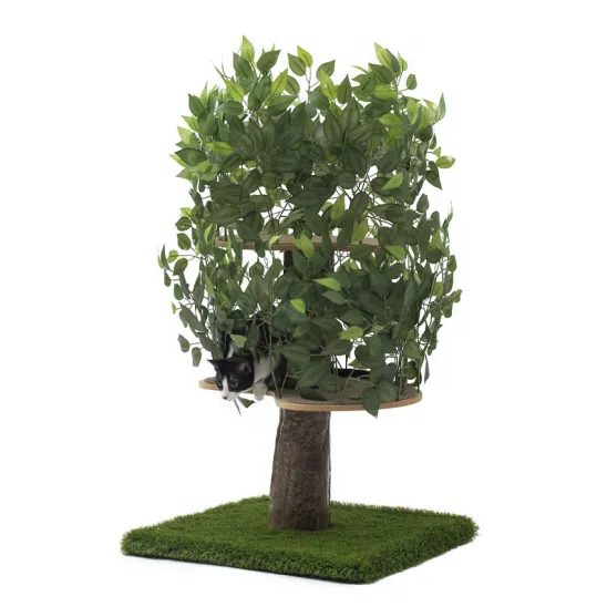 Two-levels real looking tree for medium-sized cats